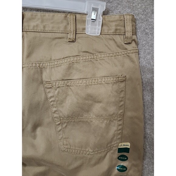 LL Bean Lakewashed Stretch Khaki Pants Men 36x30 Heritage Khaki Straight Leg NEW - Picture 7 of 9